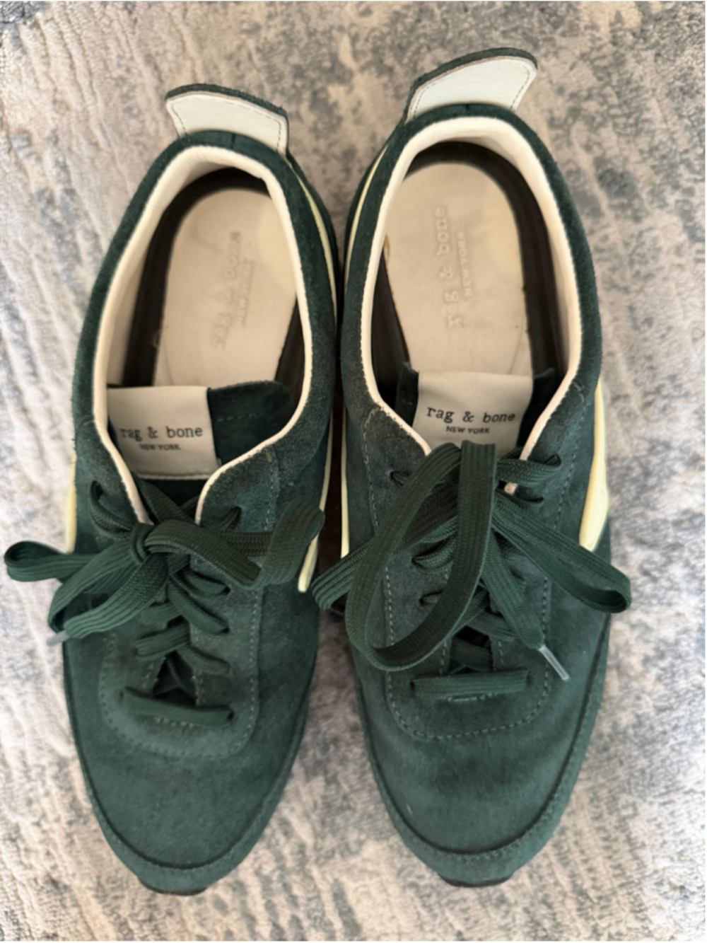rag & bone Retro Runner Green Suede Sneakers Women’s EU 38.5 US 8.5 - Picture 3 of 10